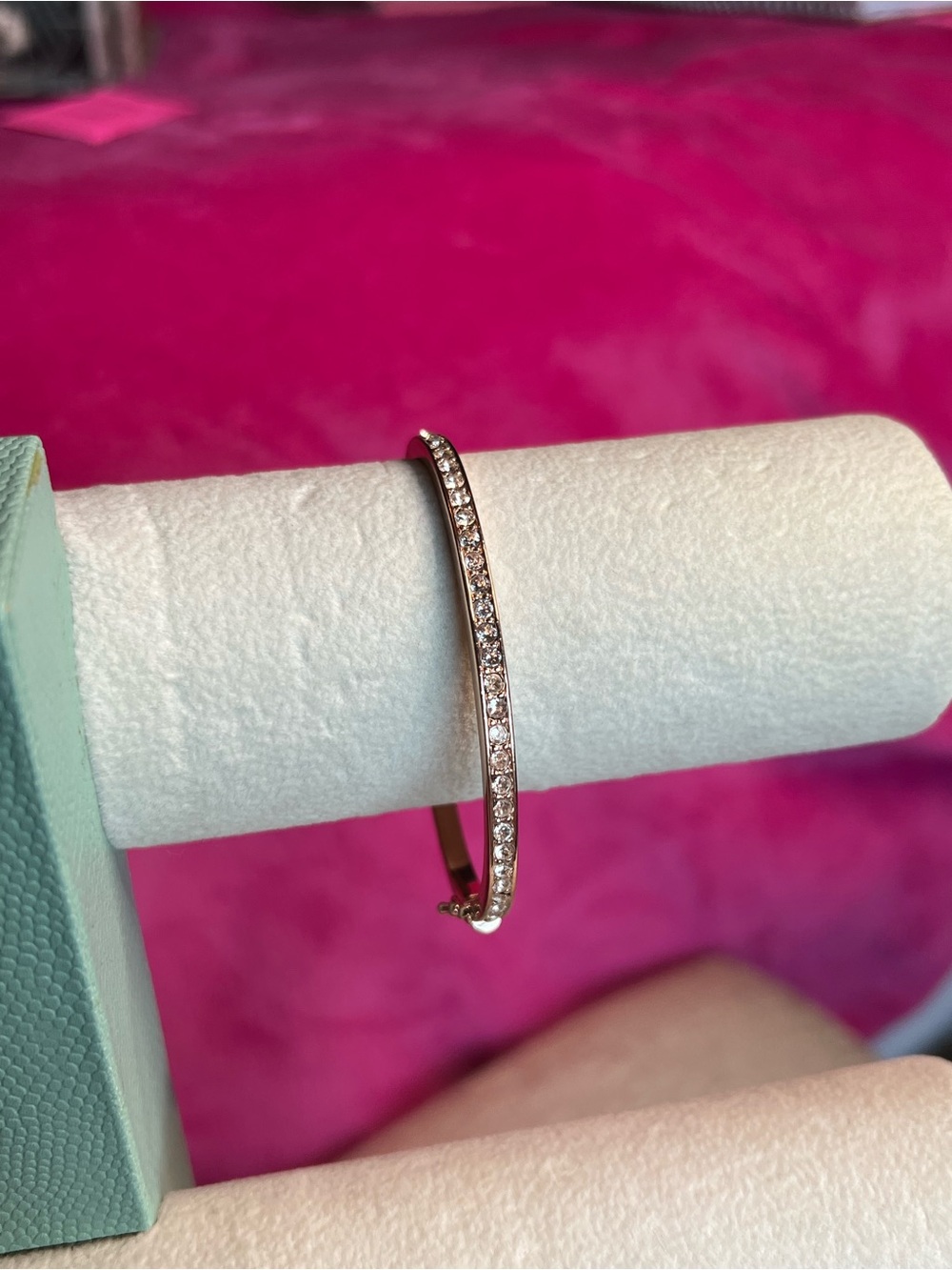 Givenchy Rose Gold Pave Crystal Bangle Bracelet
